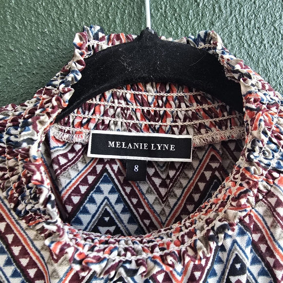 Melanie Lyne NWT Zigzag High Neck Blouse Sz 8 - Picture 4 of 13